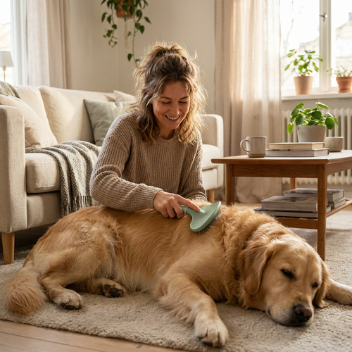 Pawly Pumpkin Brush - Lifestyle mit Golden Retriever