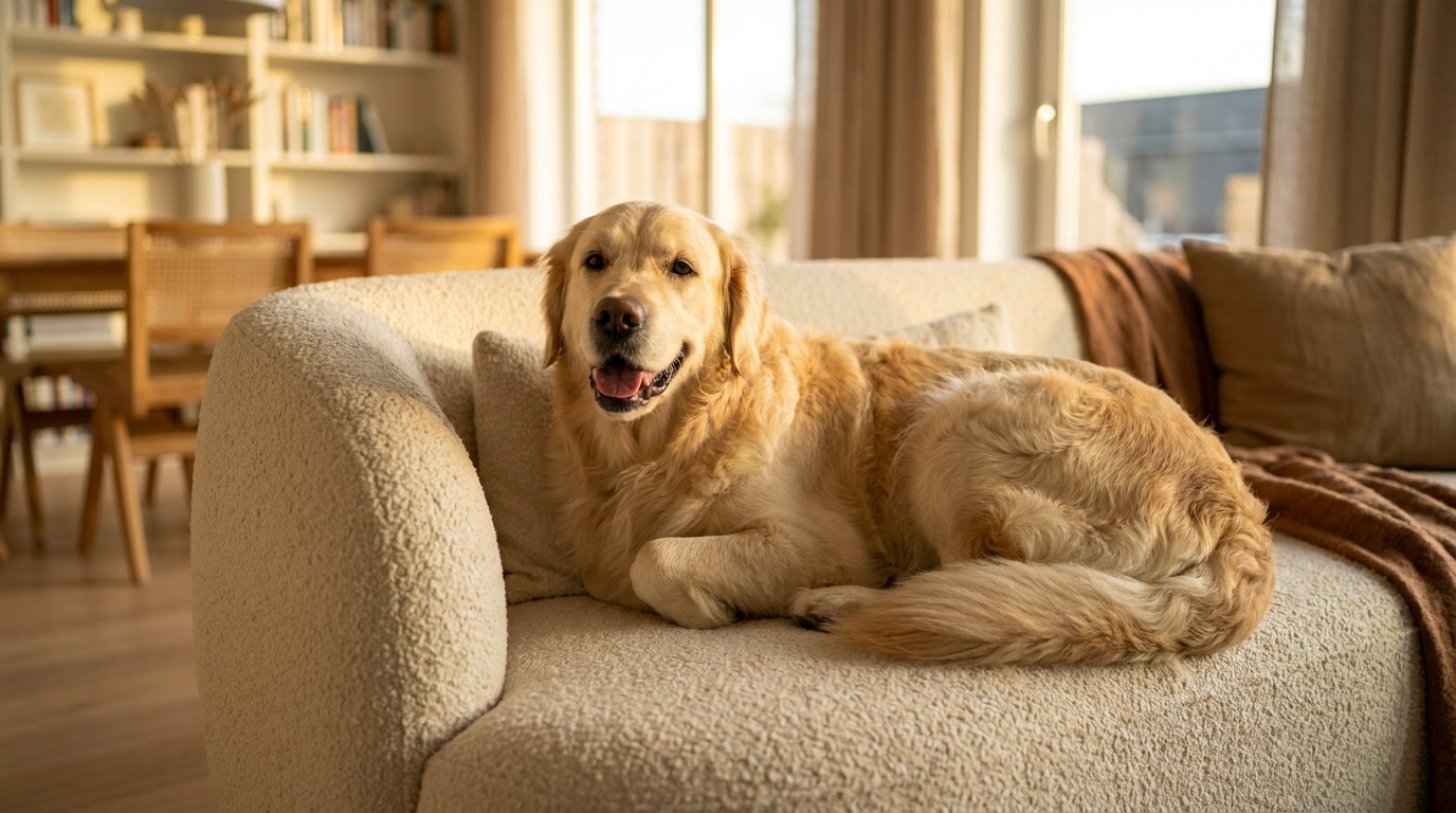 Pawly Hero - Golden Retriever auf Sofa